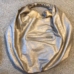 Silver hobo bag